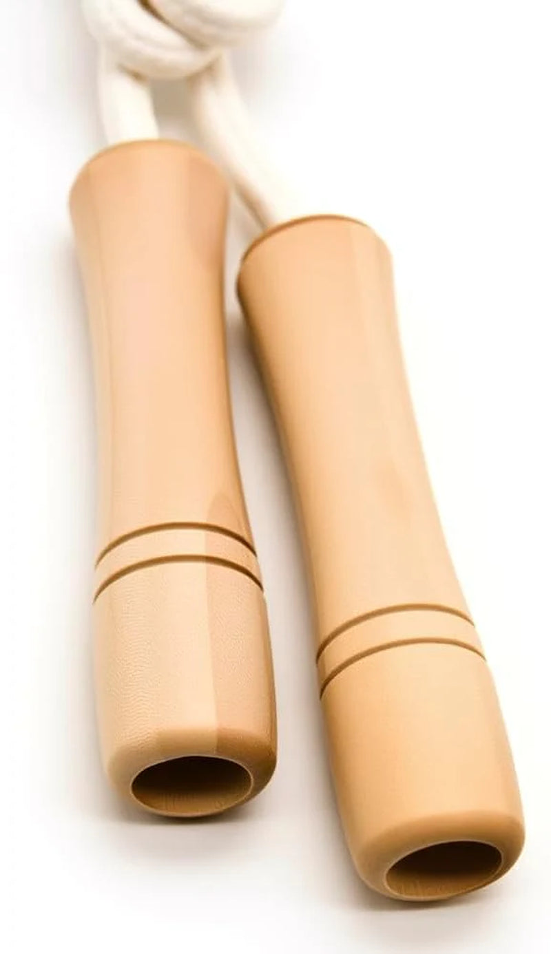 Adjustable Cotton Braided Jump Rope with Wooden Handles for Children's Fitness and Outdoor Activities