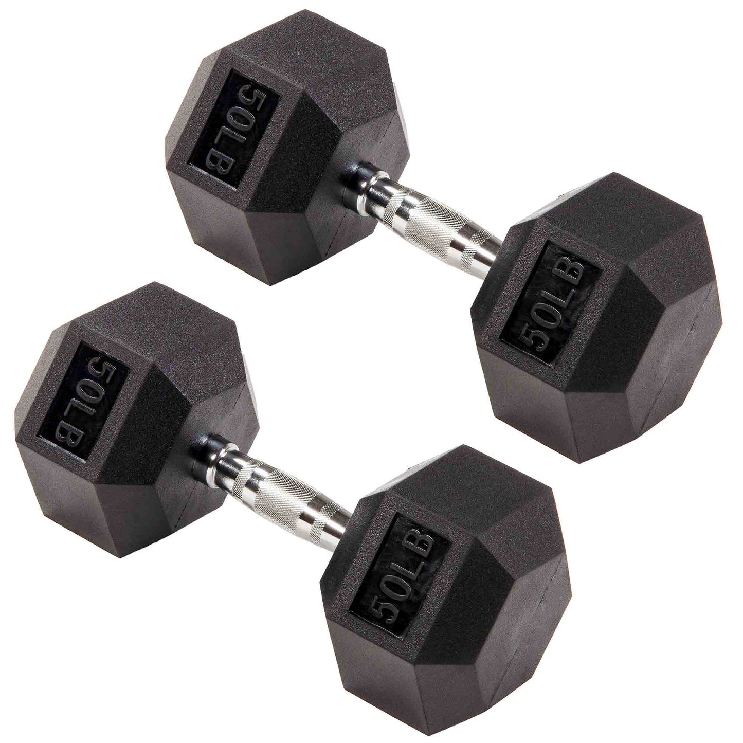Hex Dumbbells Strength Workout Equipment Set, 50 Lbs