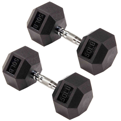 Hex Dumbbells Strength Workout Equipment Set, 50 Lbs