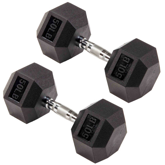 Hex Dumbbells Strength Workout Equipment Set, 50 Lbs
