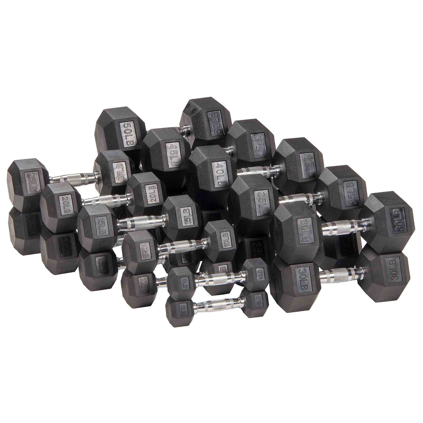 Hex Dumbbells Strength Workout Equipment Set, 50 Lbs