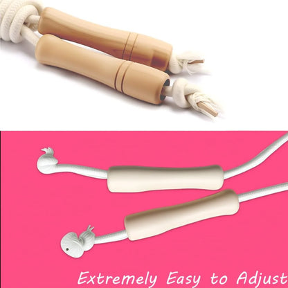 Adjustable Cotton Braided Jump Rope with Wooden Handles for Children's Fitness and Outdoor Activities