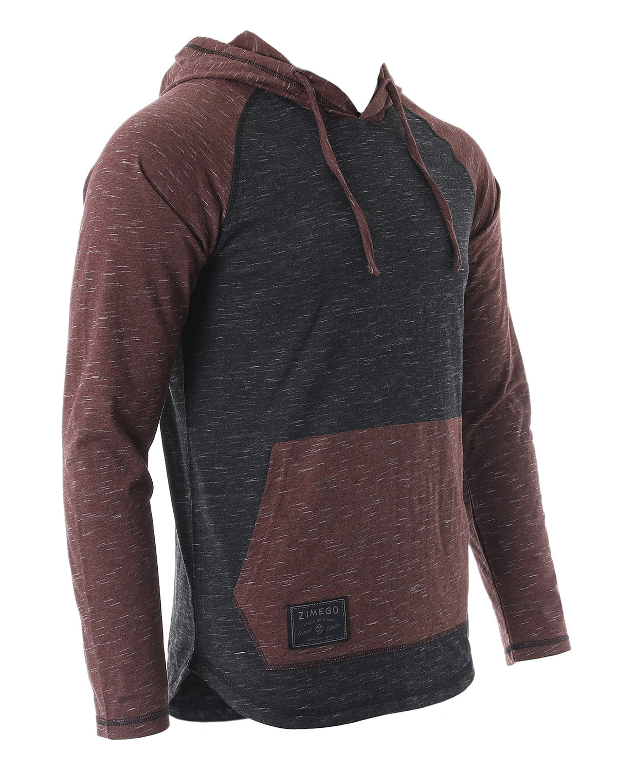 ZIMEGO Men’s Lightweight Color Block Hooded Henley | Casual Pullover for Gym, Workout & Travel