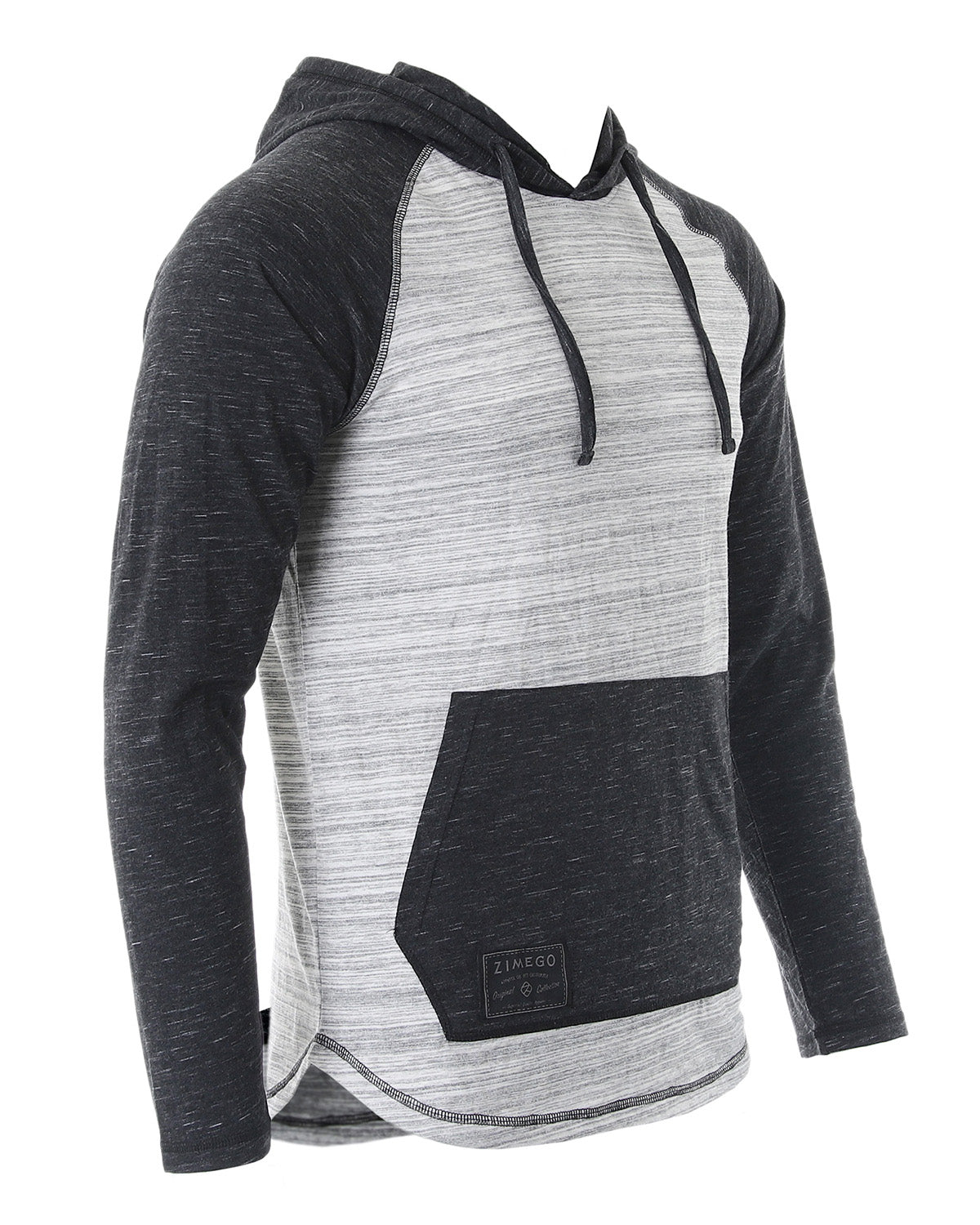 ZIMEGO Men’s Long Sleeve Lightweight Hooded Henley | Color Block Pullover for Gym, Casual, and Travel