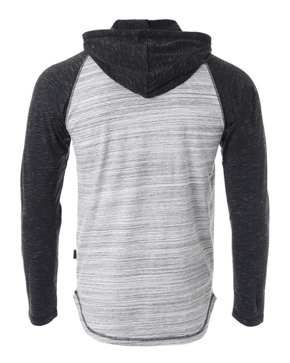 ZIMEGO Men’s Long Sleeve Lightweight Hooded Henley | Color Block Pullover for Gym, Casual, and Travel