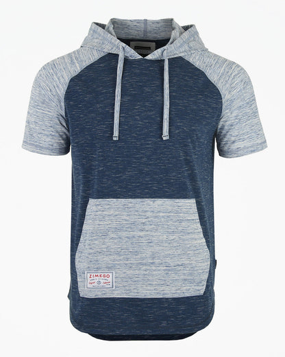 Athletic Color Block Long Sleeve Shirt | Curved Hemline Casual Men’s Top