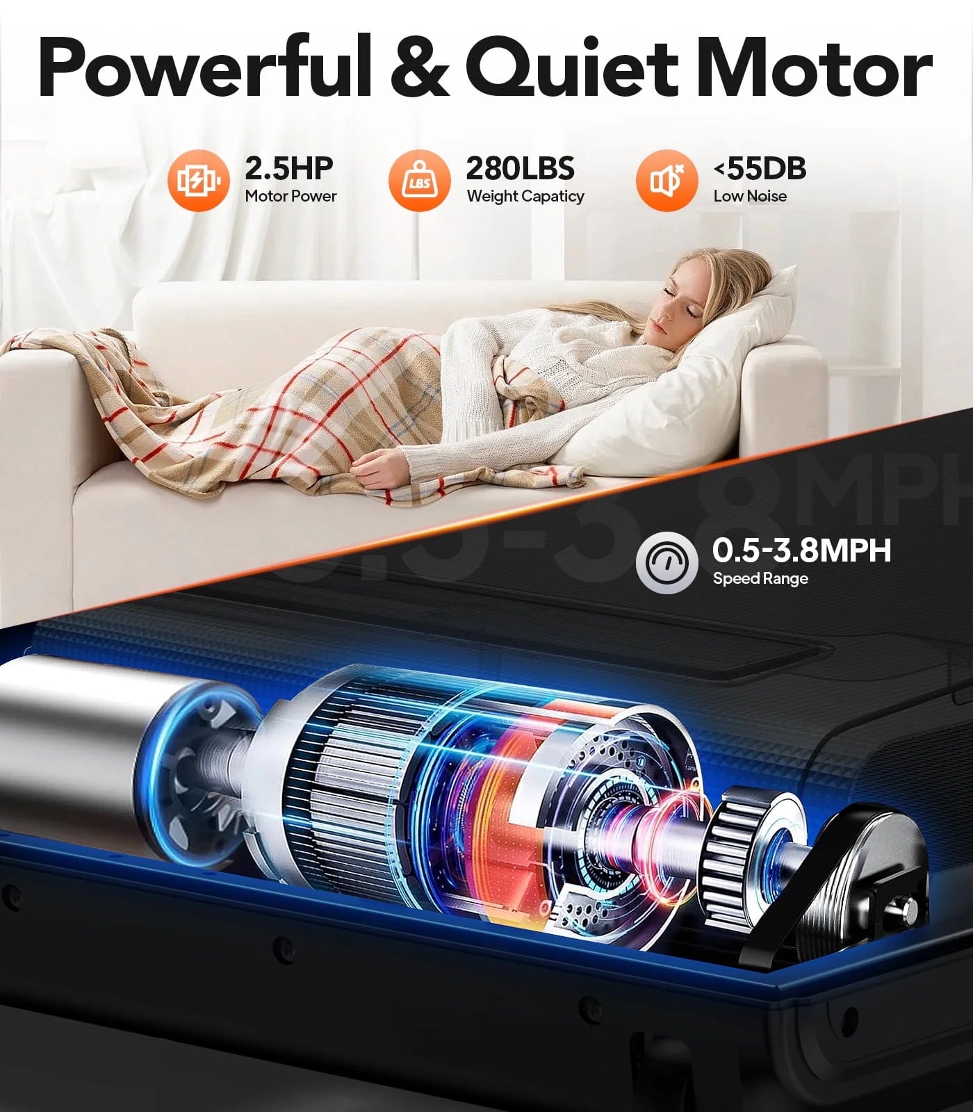 Walking Pad with Incline under Desk Treadmill 2.5HP Electric Treadmill Walking Jogging Machine for Home Office with Remote Control 265Lbs