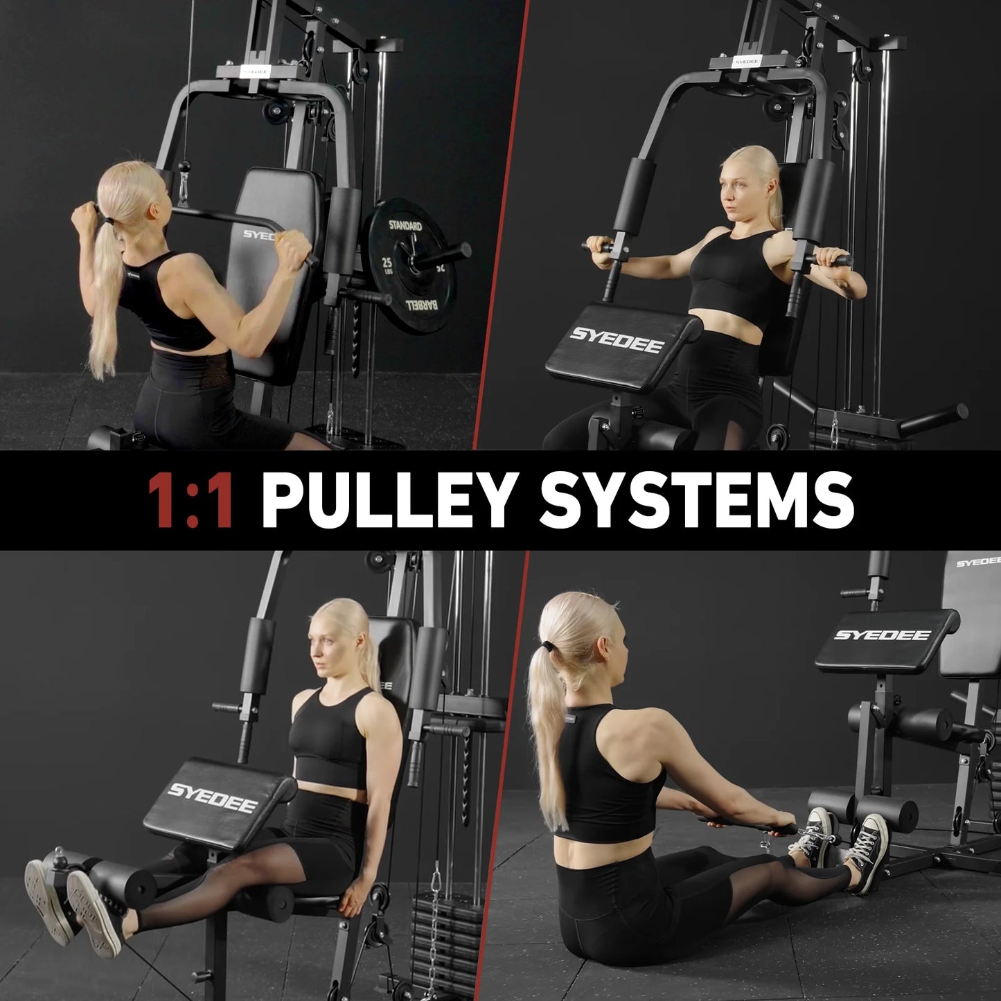 Multifunctional Home Gym System, Home Gym Station with 105LBS Weight Stack, All in One Workout Machine for Full Body Strength Training